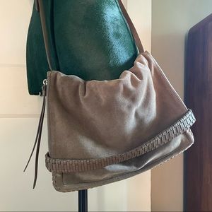 AllSaints ‘Club’ suede convertible clutch crossbody